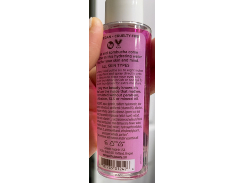 Pacifica Hydro Mist, Rose Water & Kombucha, 2 fl oz/59 mL