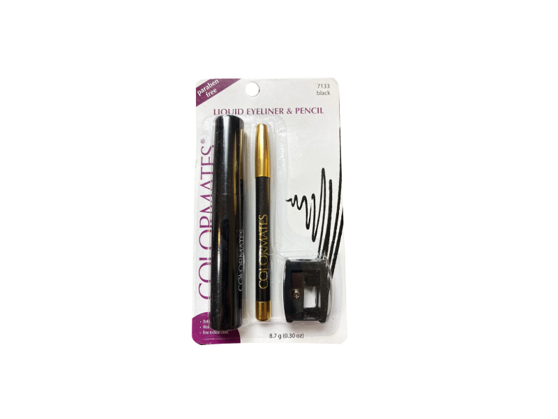 Colormates Liquid Eyeliner & Pencil, Black, 0.30 oz/8.7 g