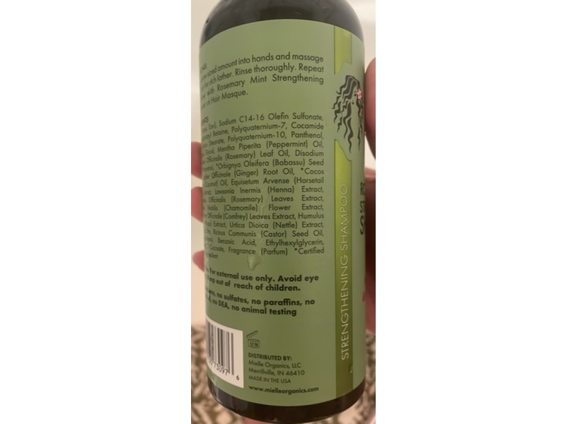 Mielle Rosemary Mint Strengthening Shampoo, 20 fl oz/591 mL