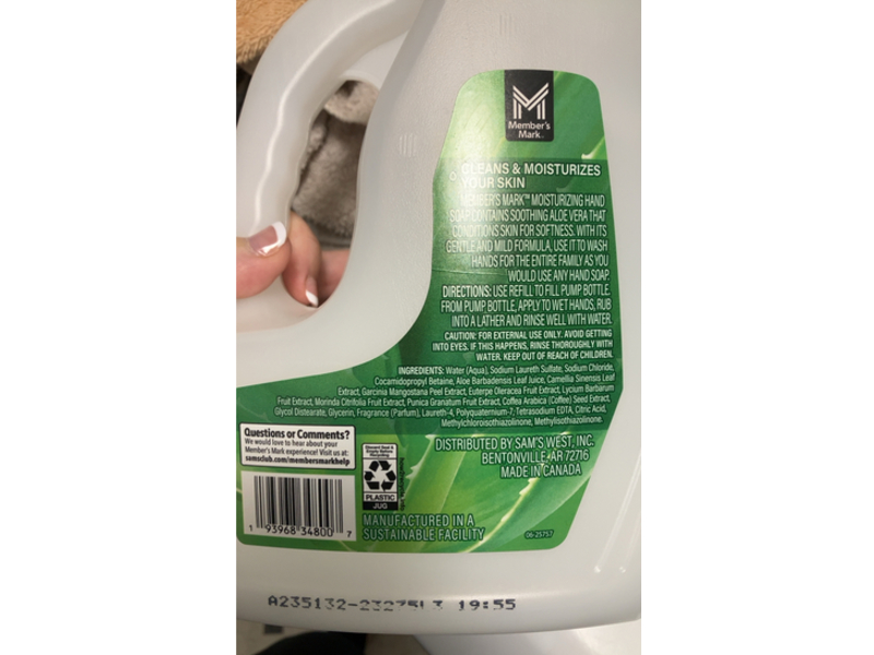 Member's Mark Soft Hands Moisturizing Hand Soap, Aloe Vera, 80 fl oz/2.37 L