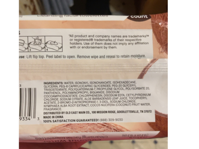 Studio Selection Cleansing Facial Towelettes, Coconut Water, 40 Count