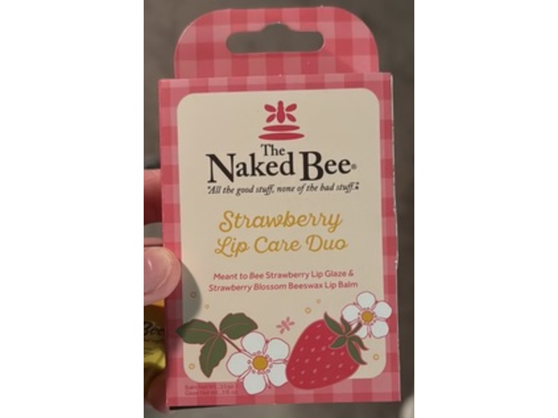 The Naked Bee Strawberry Lip Care Duo, Strawberry, 0.15 fl oz/3 mL