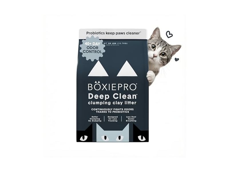 BoxiePro Deep Clean Clumping Clay Cat Litter, 12.7 kg