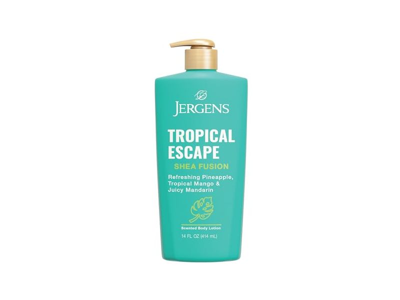 Jergens Tropical Escape Body Lotion, Shea Butter & Vitamin E, 14 fl oz/414 mL