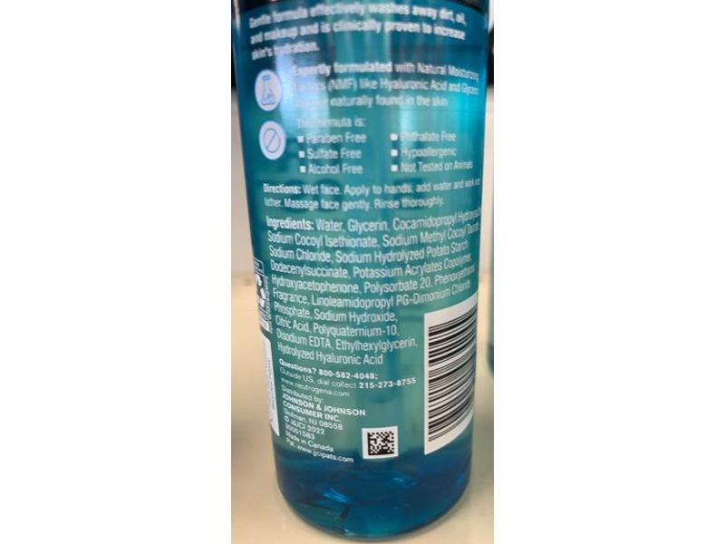 Neutrogena Hydro Boost Hydrating Gel Cleanser, Hyaluronic Acid, 7.8 fl oz/230 mL