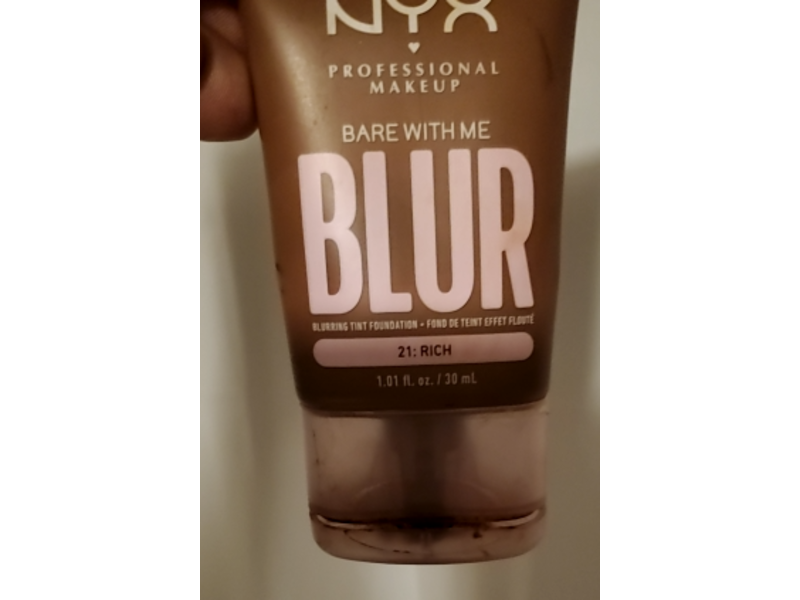 Nyx Professional Makeup Bare With Me Blur Skin Tint Foundation, 21: Rich, 1.01 fl oz/30 mL