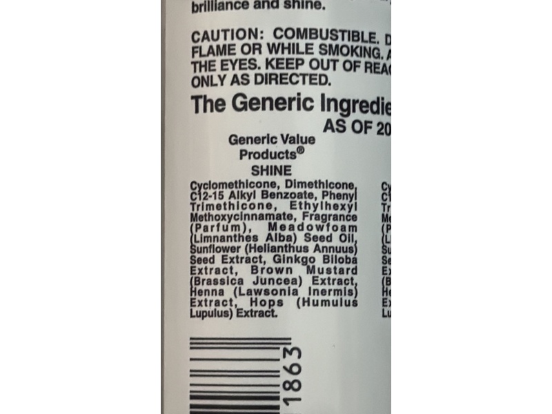 Generic Value Products Shine, Alcohol‑Free, 4 fl oz / 118 mL