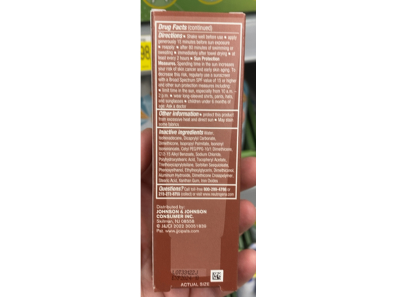 Neutrogena Purescreen+ Mineral UV-Tint Face Liquid, Deep, SPF 30, 1.1 fl oz/32 mL