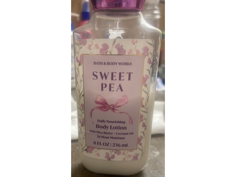 Bath & Body Works Sweet Pea Daily Nourishing Body Lotion, Shea Butter + Coconut Oil, 8 fl oz/236 mL