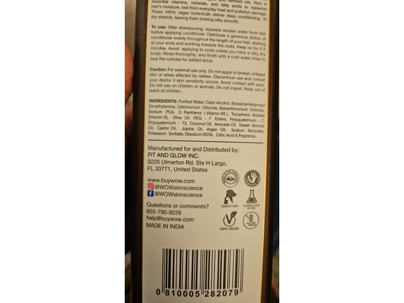 Wow Virgin Coconut + Avocado Oil Conditioner, 33.8 fl oz/1000 mL