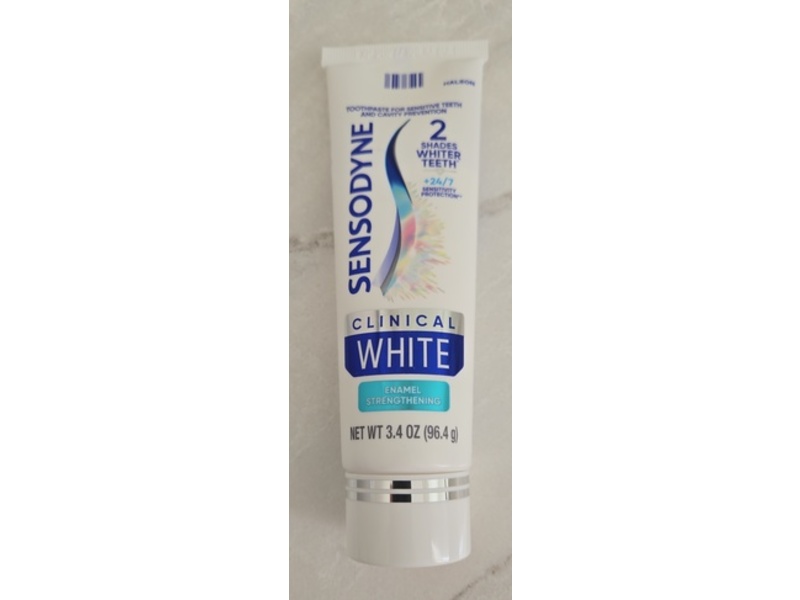 Sensodyne Clinical White Toothpaste, Enamel Strengthening, 3.4 oz/96.4 g