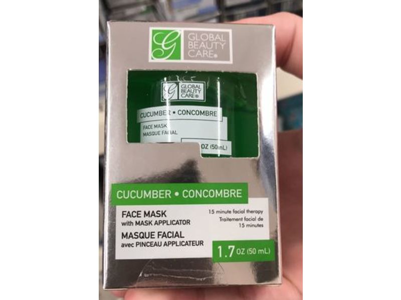 Global Beauty Care Face Mask, Cucumber, 1.7 oz/50 mL