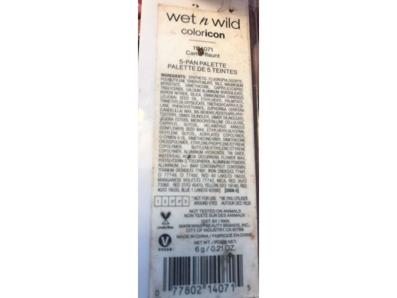 Wet n Wild Color Icon Eyeshadow 5 Pan Palette, Camo-flaunt, 0.21 oz/6 g