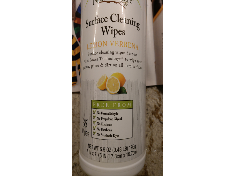 Nature's Place Surface Cleaning Wipes, Lemon Verbena, 6.9 oz/196 g, 35 Count