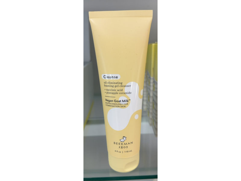 Beekman 1802 Oil-Eliminating Foaming Gel Cleanser, Succinic Acid & Pineapple Ceramide, 4 fl oz/118 mL