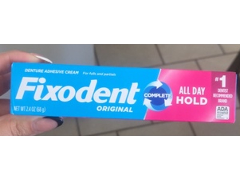 Fixodent Complete All Day Hold Denture Adhesive Cream, Original, 2.4 oz/68 g, Pack Of 3