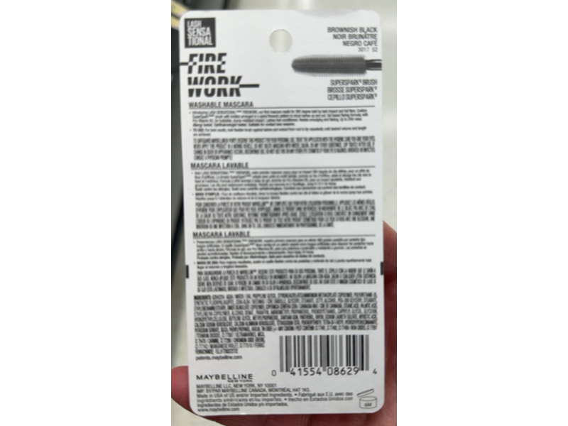 Maybelline New York Lash Sensational Firework Washable Mascara, Brownish Black, 0.33 fl oz/10 mL