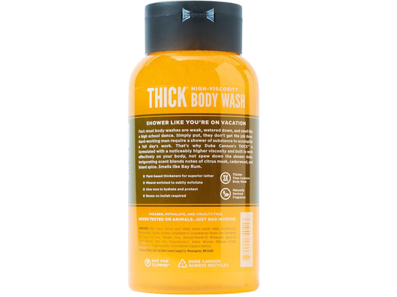 Duke Cannon Supply Co. Thick High-Viscosity Body Wash, Bay Rum, 17.5 fl oz