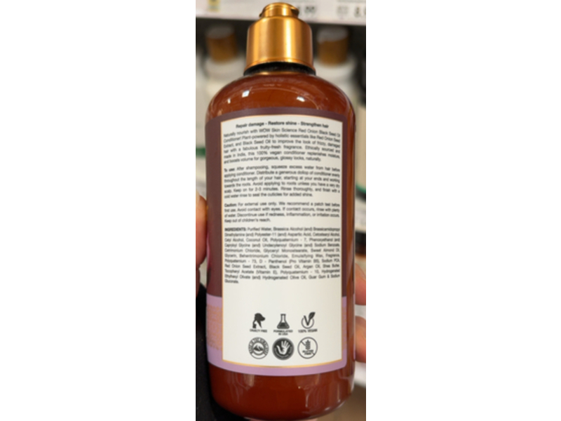 Wow Skin Science Conditioner, Red Onion Black Seed Oil, 10 fl oz/300 mL