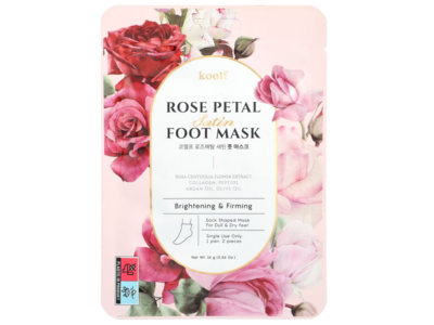 Koelf Brightening & Firming Satin Foot Mask, Rose Petal, 0.56 oz/16 g