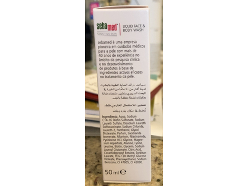 Sebamed Liquid Face & Body Wash, 50 mL