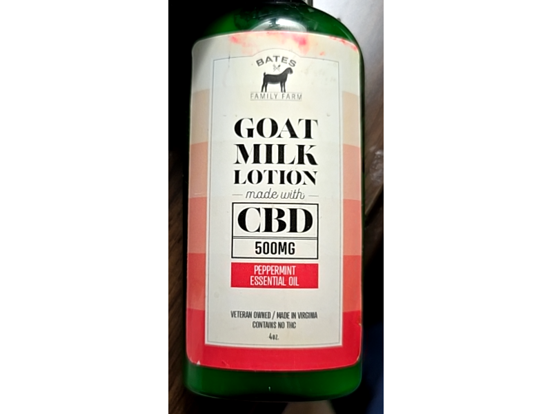 Bates Family Farm Goat Milk Lotion, Peppermint Essential Oil, 4 oz