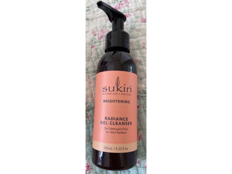 Sukin Radiance Gel Cleanser, Brightening, 4.23 fl oz/125 mL