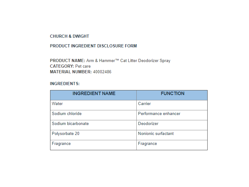 Arm & Hammer Cat Litter Daily Fresh Deodorizing Spray, 21.5 oz/606 mL