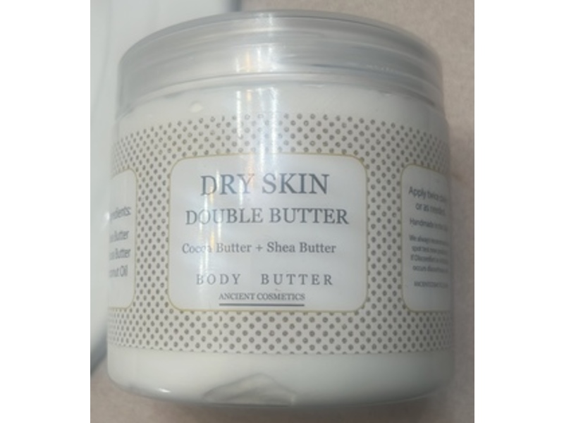 Ancient Cosmetics Dry Skin Double Butter Body Butter, Cocoa Butter + Shea Butter, 8 oz
