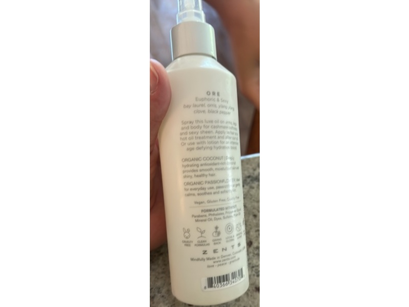 Zents Luminous Cashmere Body Oil, Ore, 8.1 fl oz/240 mL