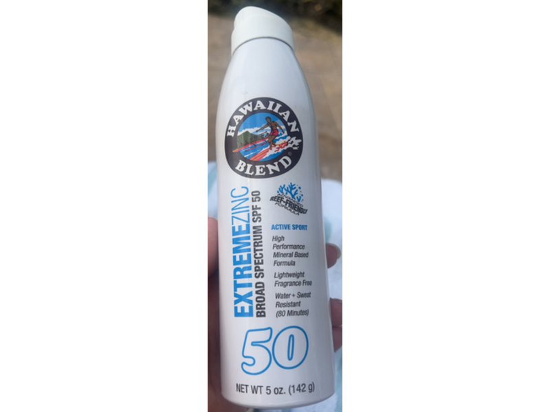 Hawaiian Blend Extreme Zinc Sunscreen Spray, Active Sport, SPF 50, 5 oz/142 g