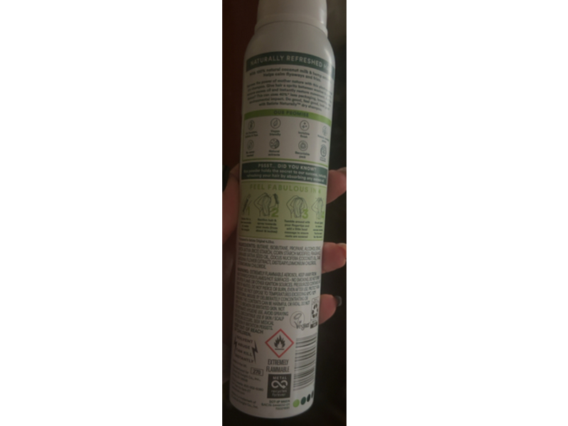 Batiste Naturally Dry Shampoo, Coconut Milk & Hemp, 4.23 oz/120 g