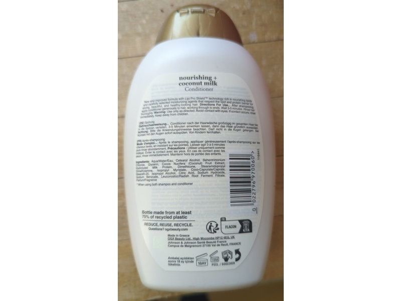 OGX Nourishing+ Conditioner, Coconut Milk, 13 fl oz/385 mL