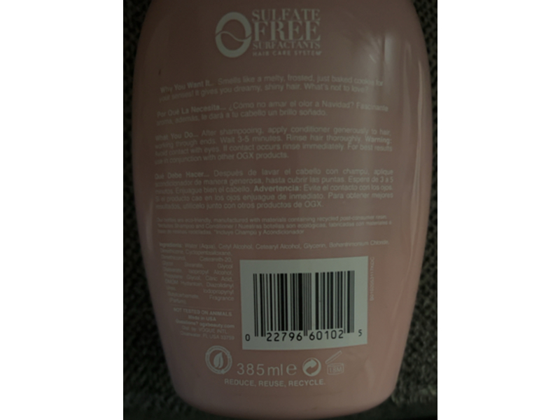 OGX Frosted Sugar Cookie Conditioner, 13 fl oz/385 mL