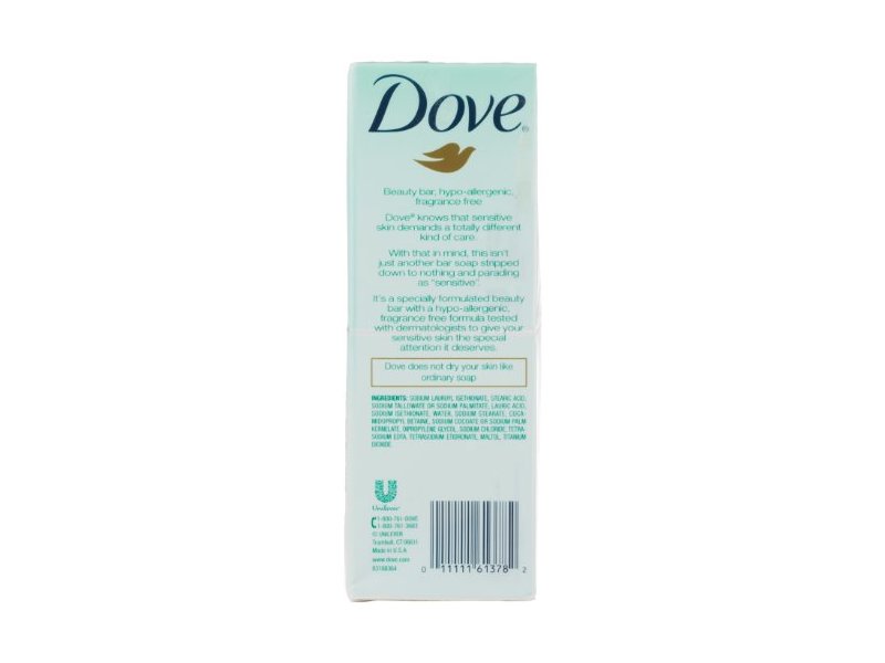 Dove Sensitive Skin Beauty Bar, 4 oz (8 count)