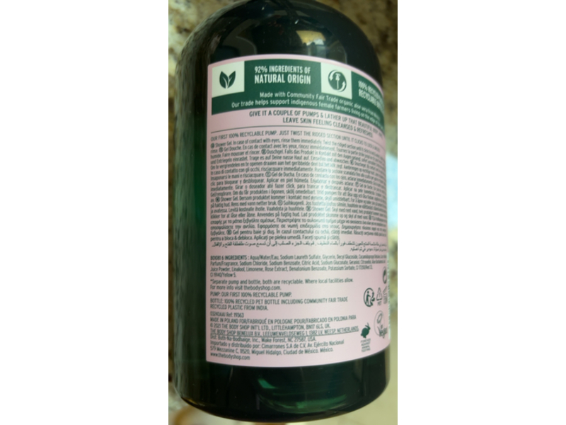 The Body Shop Shower Gel, British Rose, 25.3 fl oz, 750 mL