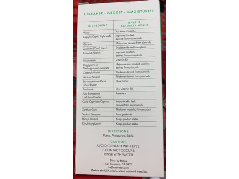 Native Sensitive Facial Moisturizer, Aloe & Vitamin B3, 1.7 fl oz/50 mL