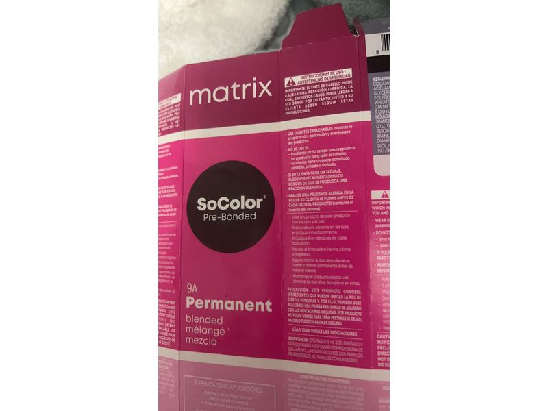 Matrix So Color Pre Bonded Permanent Hair Color, 9 A, 3 oz/85 mL, 2 Application
