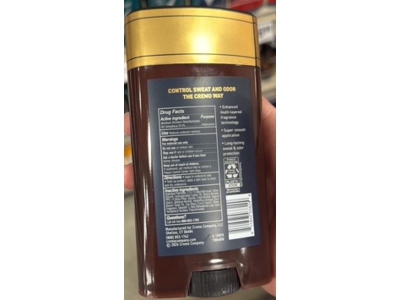 Cremo Antiperspirant & Deodorant, Palo Santo, 2.65 oz/75 g