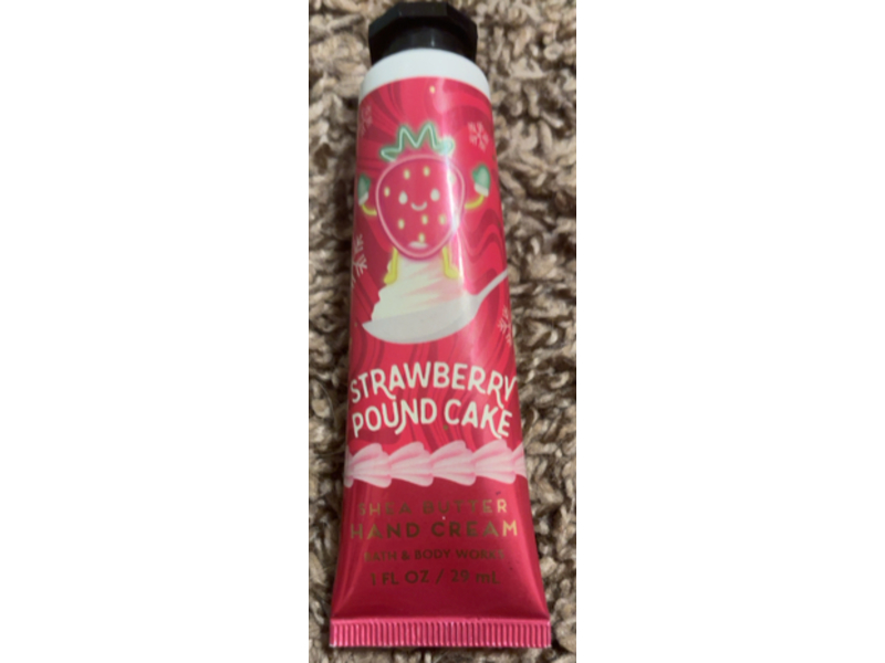 Bath & Body Works Shea Butter Hand Cream, Strawberry Pound Cake, 1 fl oz/29mL