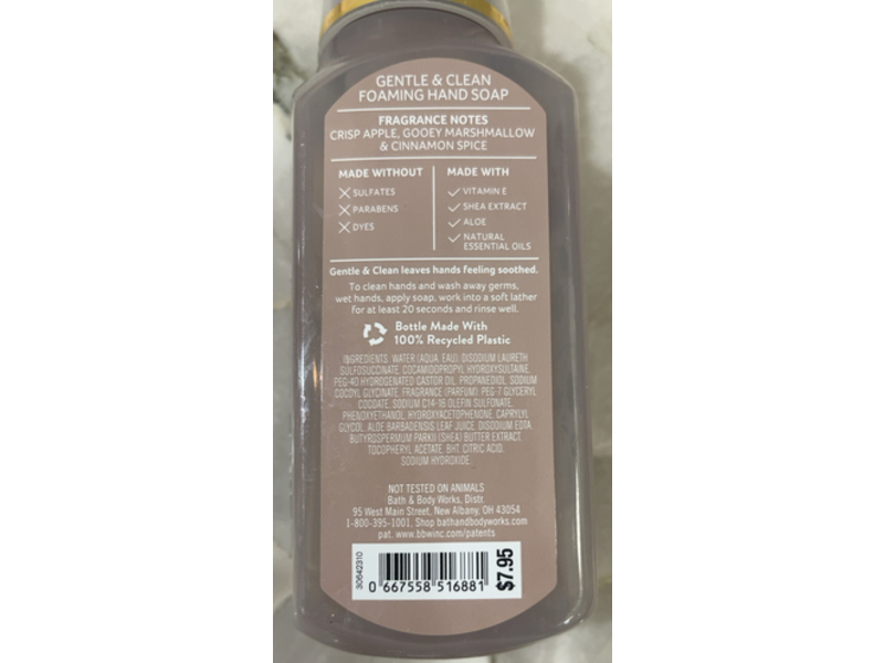 Bath & Body Works Gentle & Clean Foaming Hand Soap, Autumn S'mores, 8.75 fl oz/250 mL