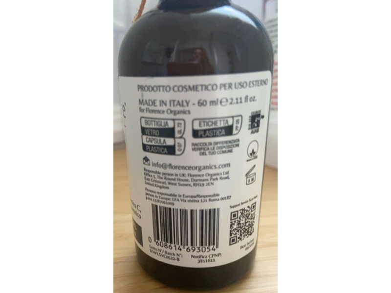 Florence Bio Cosmesi Professional Facial Serum, Vitamin E, 2.11 fl oz/60 mL