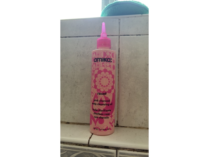 Amika Pink Charcoal Scalp Cleansing Oil, Reset, 6.7 fl oz/200 mL