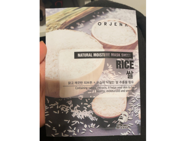 Orjena Natural Moisture Mask Sheet, Rice, 0.78 fl oz/23 mL
