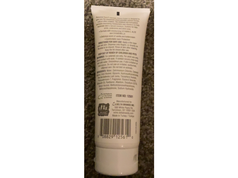 Personal Care Intimate Shave Cream, Vanilla Cake, 7 oz/198 g