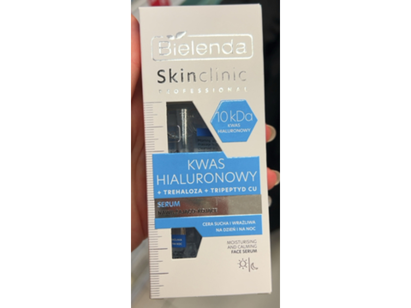 Bielenda Skin Clinic Professional Moisturising & Calming Face Serum, Hyaluronic Acid, 1.01 fl oz/30 mL