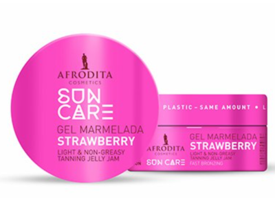 Afrodita Cosmetics Suncare Tanning Gel, Strawberry, 200 mL