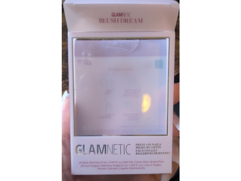 Glamnetic Press On Nails Medium Coffin, Blush Dream, 0.07 fl oz/2 mL, 30 Count