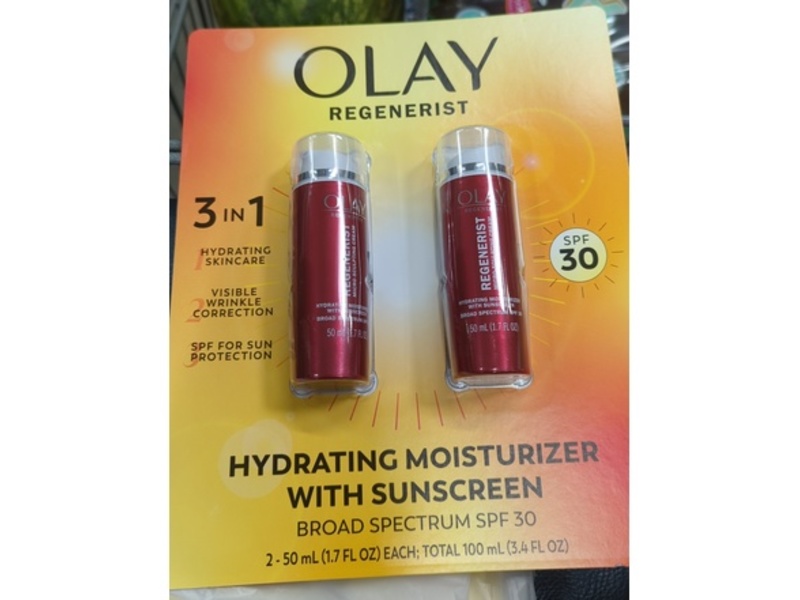 Olay Regenerist 3-In-1 Micro-Sculpting Cream Moisturizer, SPF 30, 1.7 fl oz/50 mL, 2 Pack