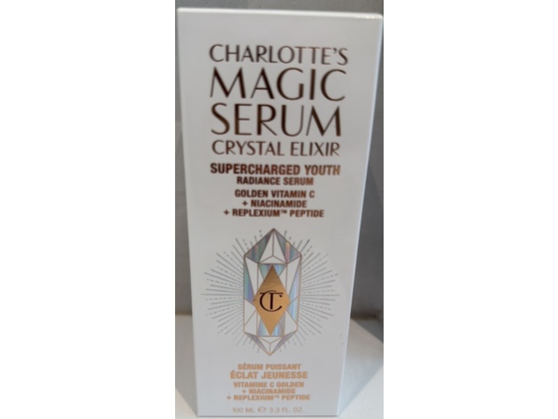 Charlotte Tilbury Magic Serum Crystal Elixir, Vitamin C Golden + Niacinamide + Replexium Peptide, 3.3 fl oz/100 mL